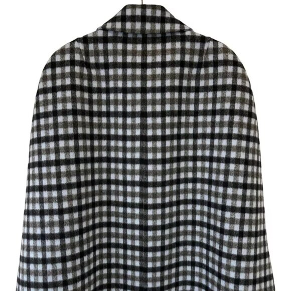 NEW MICHAEL KORS Collection Blue Plaid Button Up Short Cape 4 Small - Picture 4 of 8